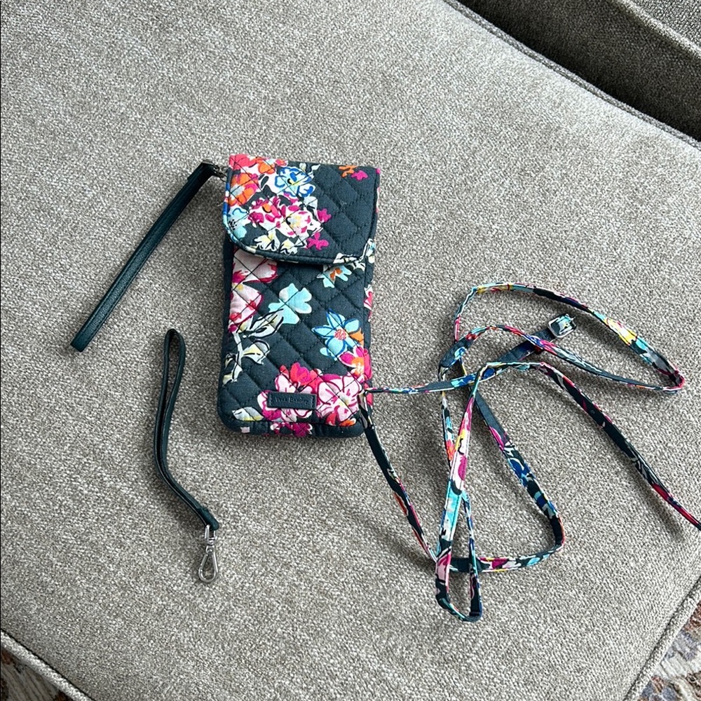 Vera Bradley Teal Floral Crossbody Bag with Adjustable Strap